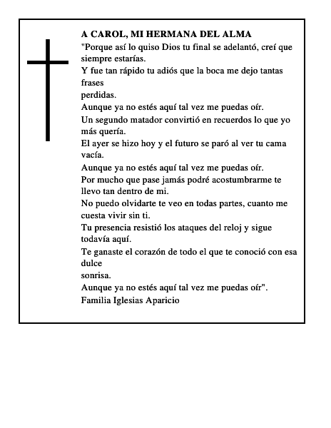 A Carol, mi hermana del alma