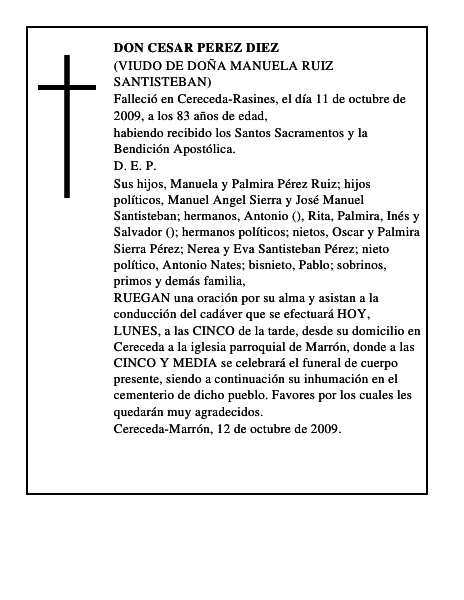 DON CESAR PEREZ DIEZ