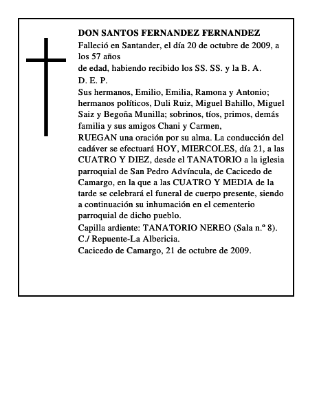 DON SANTOS FERNANDEZ FERNANDEZ