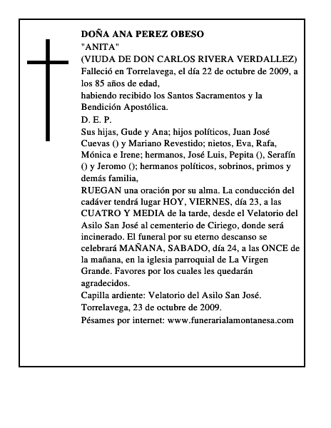DOÑA ANA PEREZ OBESO