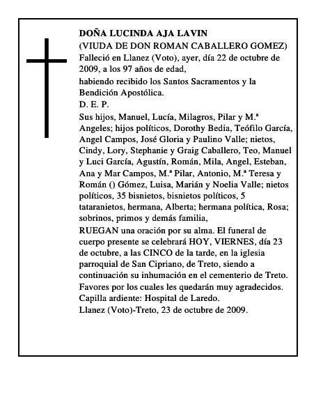 DOÑA LUCINDA AJA LAVIN