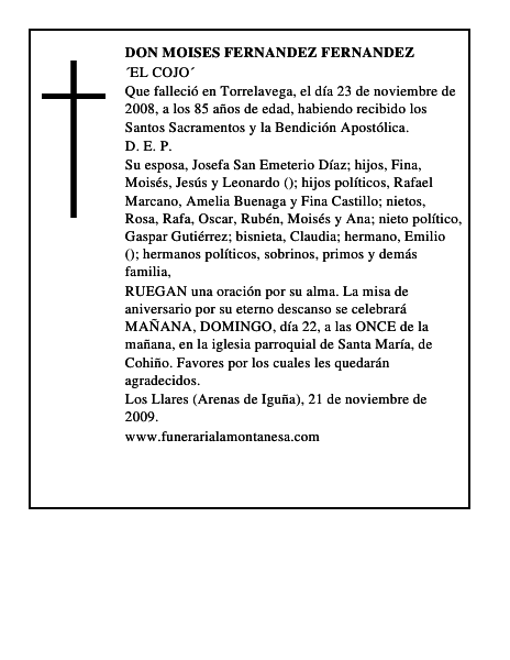DON MOISES FERNANDEZ FERNANDEZ