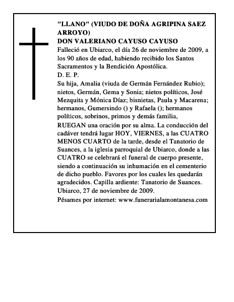 DON VALERIANO CAYUSO CAYUSO