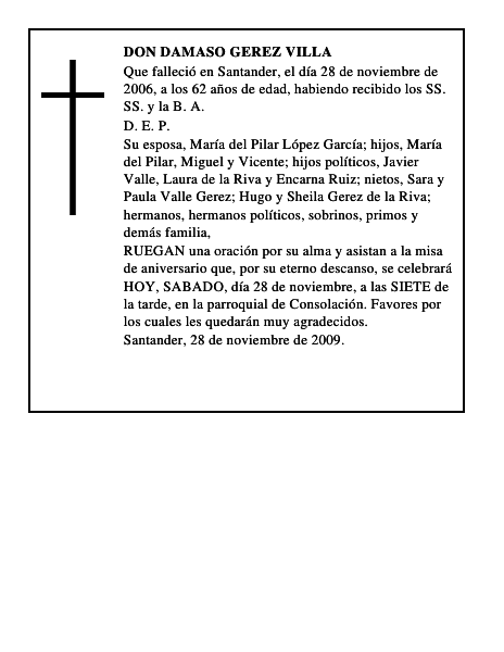 DON DAMASO GEREZ VILLA