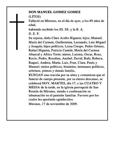 DON MANUEL GOMEZ GOMEZ