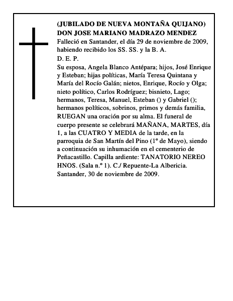DON JOSE MARIANO MADRAZO MENDEZ