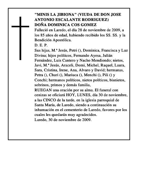 DOÑA DOMINICA COS GOMEZ