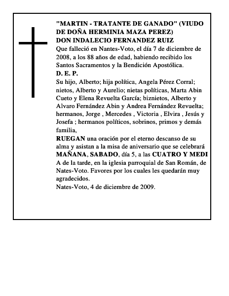 DON INDALECIO FERNANDEZ RUIZ