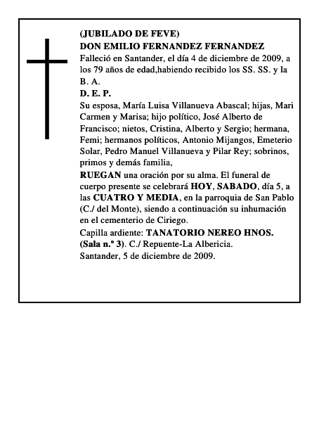 DON EMILIO FERNANDEZ FERNANDEZ