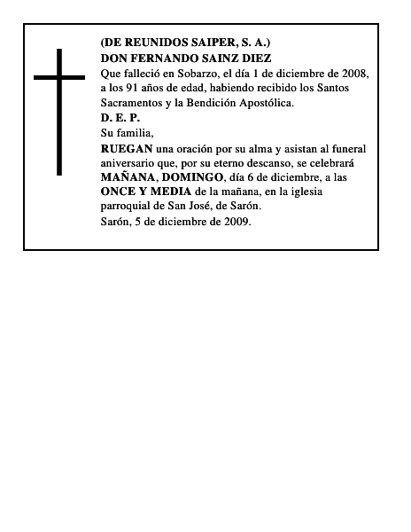 DON FERNANDO SAINZ DIEZ