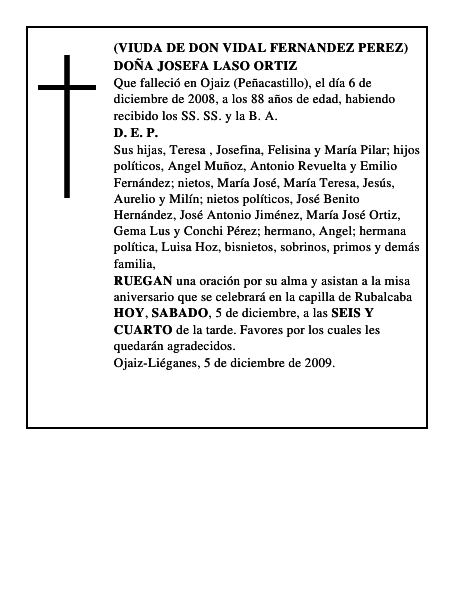 DOÑA JOSEFA LASO ORTIZ