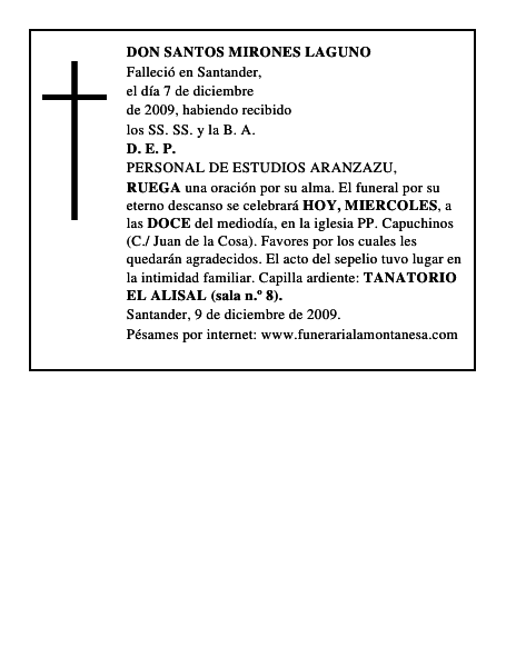 DON SANTOS MIRONES LAGUNO