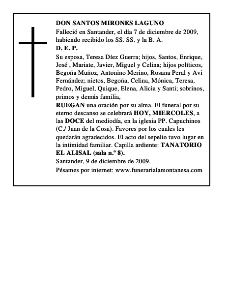 DON SANTOS MIRONES LAGUNO