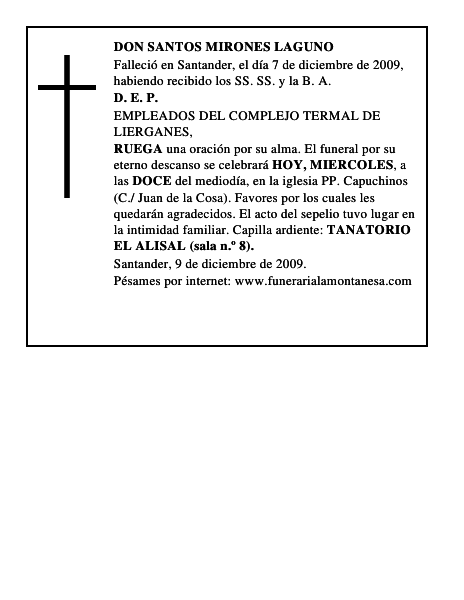 DON SANTOS MIRONES LAGUNO