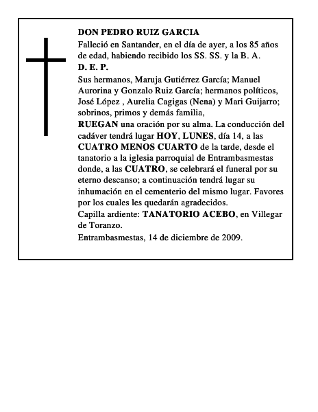 DON PEDRO RUIZ GARCIA