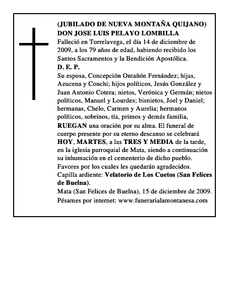 DON JOSE LUIS PELAYO LOMBILLA
