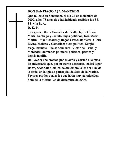 DON SANTIAGO AJA MANCEDO