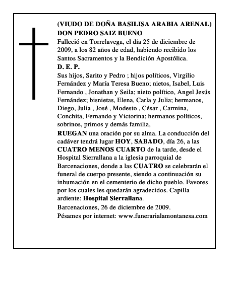 DON PEDRO SAIZ BUENO