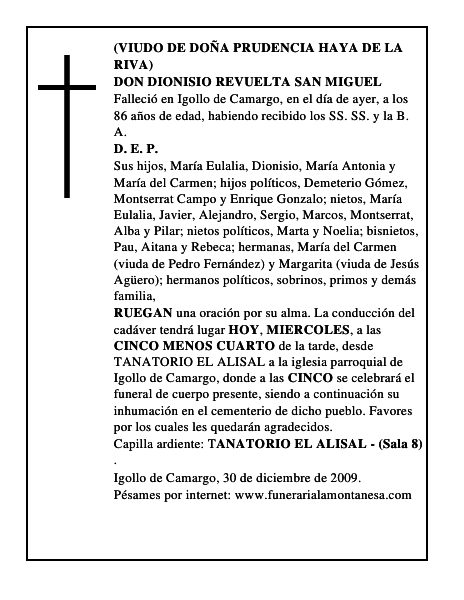 DON DIONISIO REVUELTA SAN MIGUEL