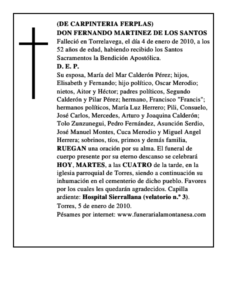 DON FERNANDO MARTINEZ DE LOS SANTOS