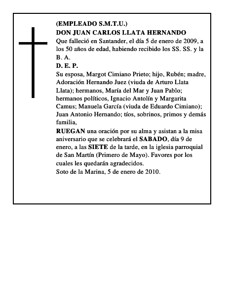 DON JUAN CARLOS LLATA HERNANDO