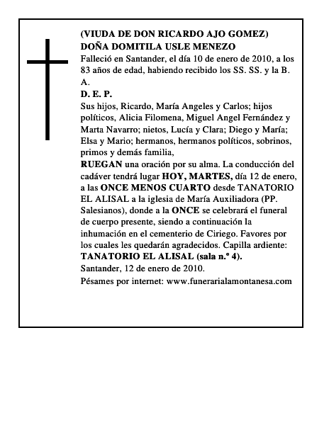 DOÑA DOMITILA USLE MENEZO