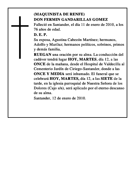 DON FERMIN GANDARILLAS GOMEZ