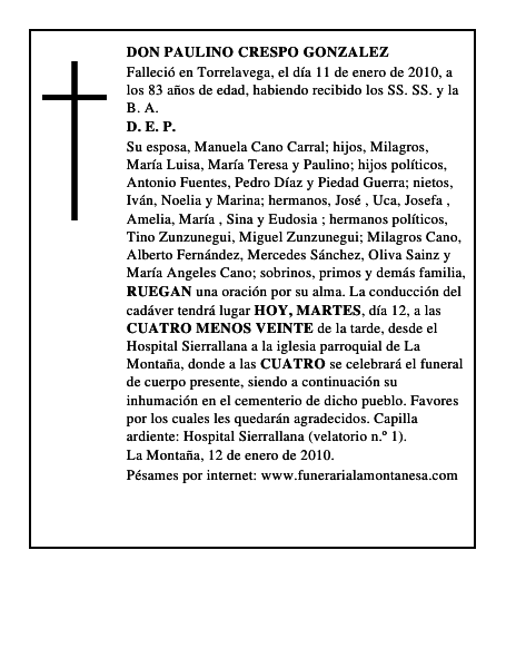DON PAULINO CRESPO GONZALEZ