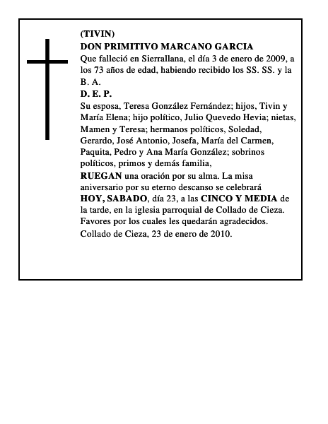 DON PRIMITIVO MARCANO GARCIA