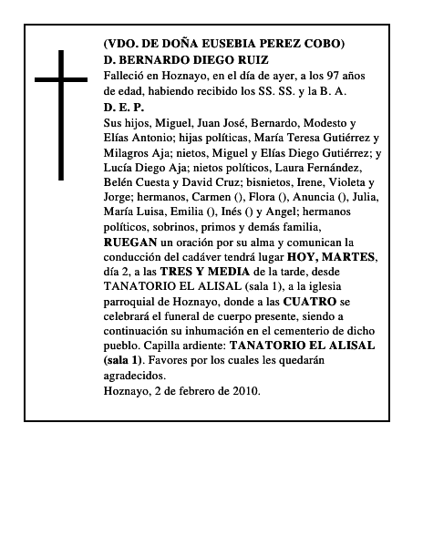 D. BERNARDO DIEGO RUIZ
