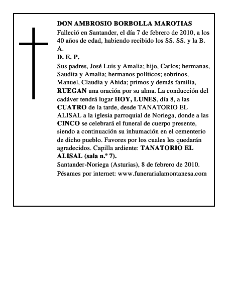 DON AMBROSIO BORBOLLA MAROTIAS