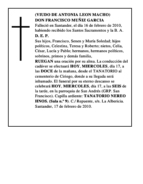 DON FRANCISCO MUÑIZ GARCIA