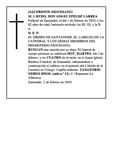 M. I. RVDO. DON ANGEL EPELDE LARREA
