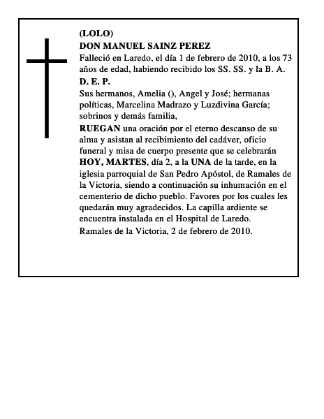 DON MANUEL SAINZ PEREZ