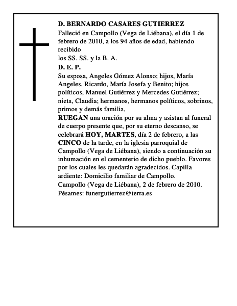 D. BERNARDO CASARES GUTIERREZ