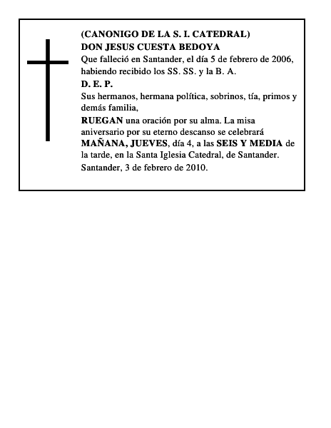 DON JESUS CUESTA BEDOYA
