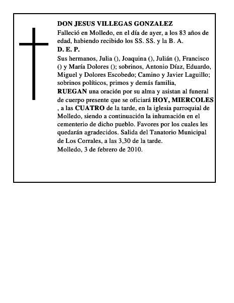 DON JESUS VILLEGAS GONZALEZ