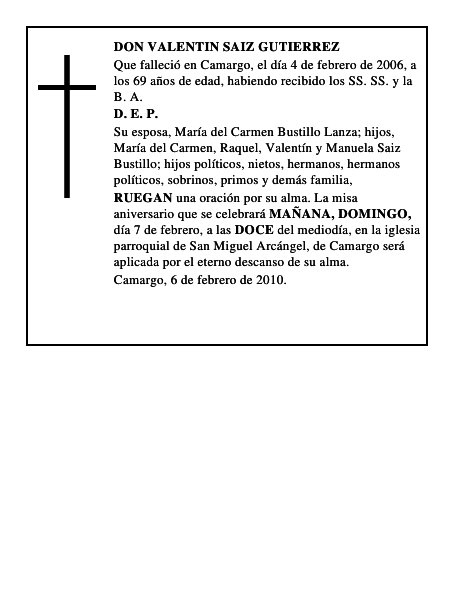 DON VALENTIN SAIZ GUTIERREZ