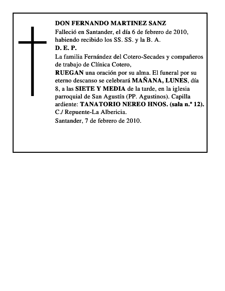 DON FERNANDO MARTINEZ SANZ