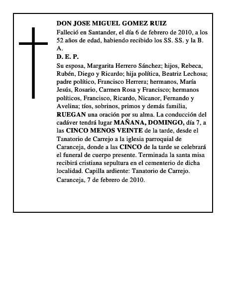 DON JOSE MIGUEL GOMEZ RUIZ