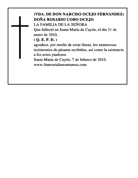 DOÑA ROSARIO COBO OCEJO