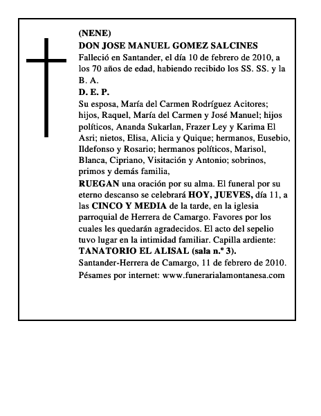 DON JOSE MANUEL GOMEZ SALCINES