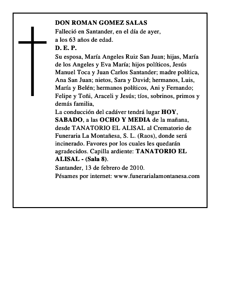 DON ROMAN GOMEZ SALAS