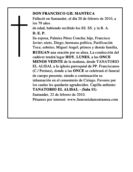 DON FRANCISCO GIL MANTECA