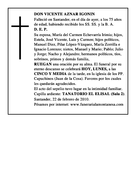 DON VICENTE AZNAR IGONIN