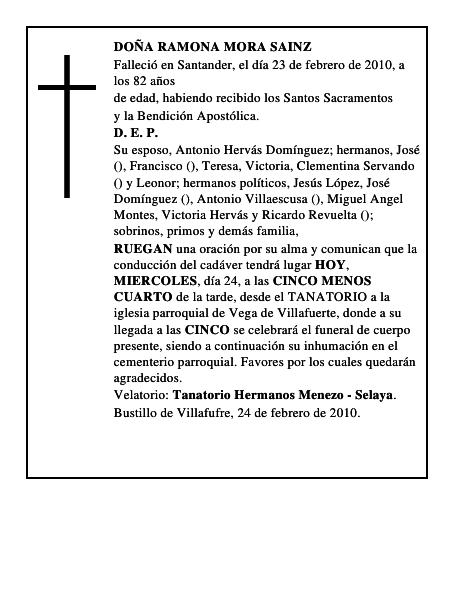 DOÑA RAMONA MORA SAINZ