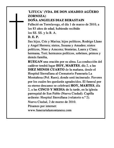 DOÑA ANGELES DIAZ BERASTAIN
