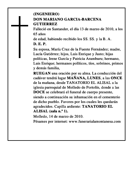 DON MARIANO GARCIA-BARCENA GUTIERREZ