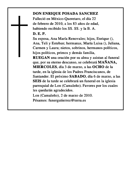DON ENRIQUE POSADA SANCHEZ