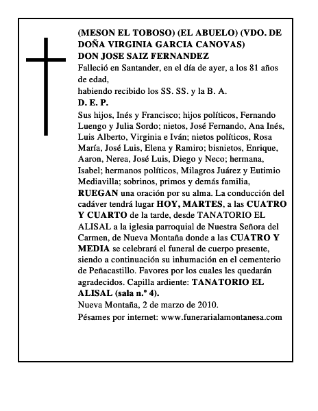 DON JOSE SAIZ FERNANDEZ